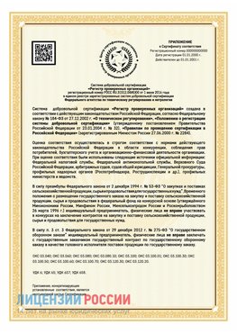 Приложение к сертификату для ИП Тольятти Сертификат СТО 03.080.02033720.1-2020
